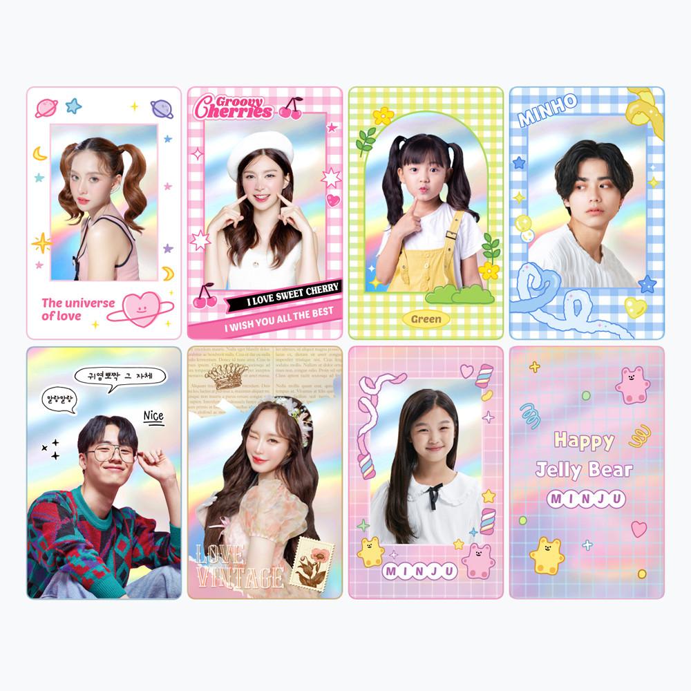 홀로그램 포토카드 이용권 굿즈제작 포카만들기 아이돌포카 템플릿 제공 8매 1세트 54x86mm