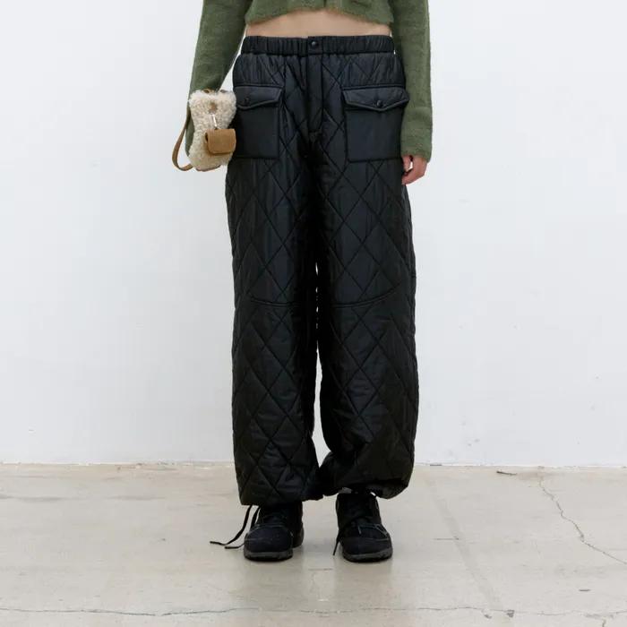 퀼티드 멀티 포켓 팬츠 (블랙)