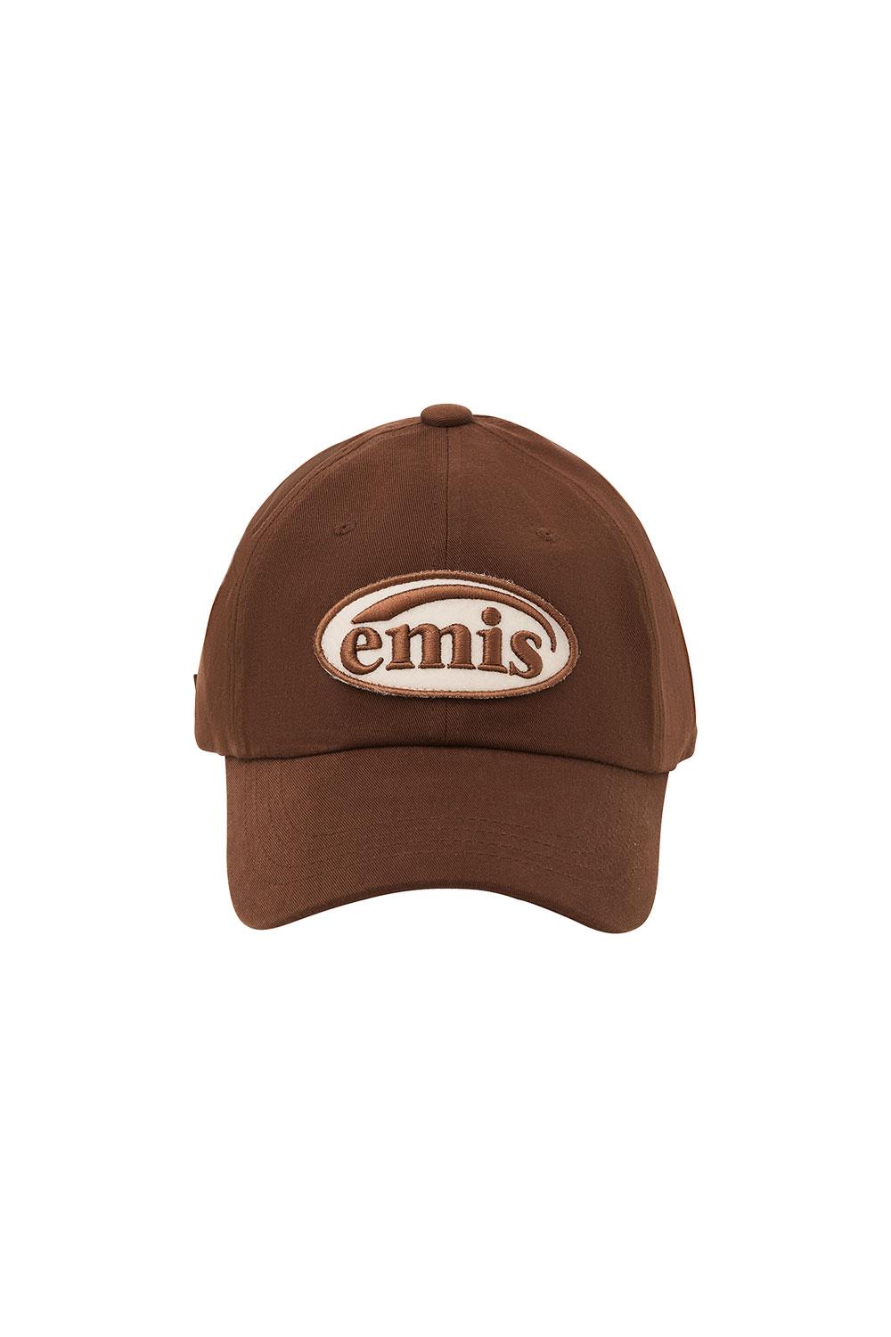 TONE ON TONE WAPPEN BALL CAP-BROWN