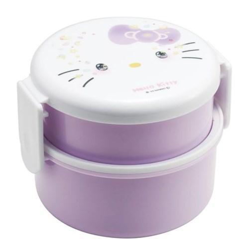 헬로키티 50주년 원형 2단 도시락(포크포함)