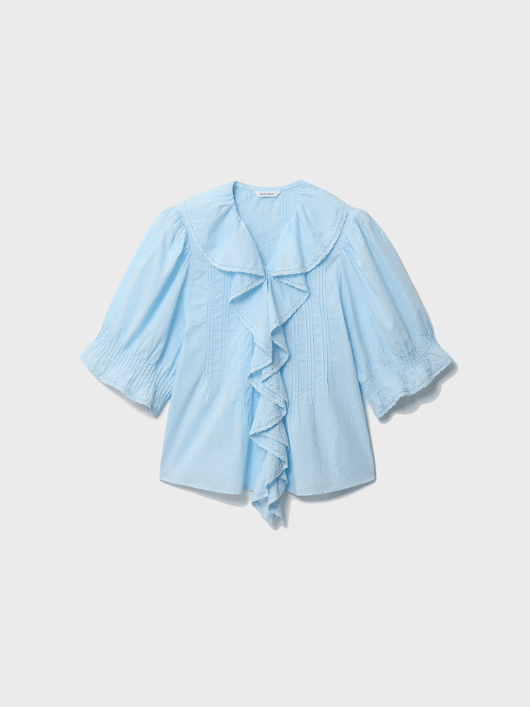Cecillia Ruffle Blouse (Ver.2)  [Sky Blue]