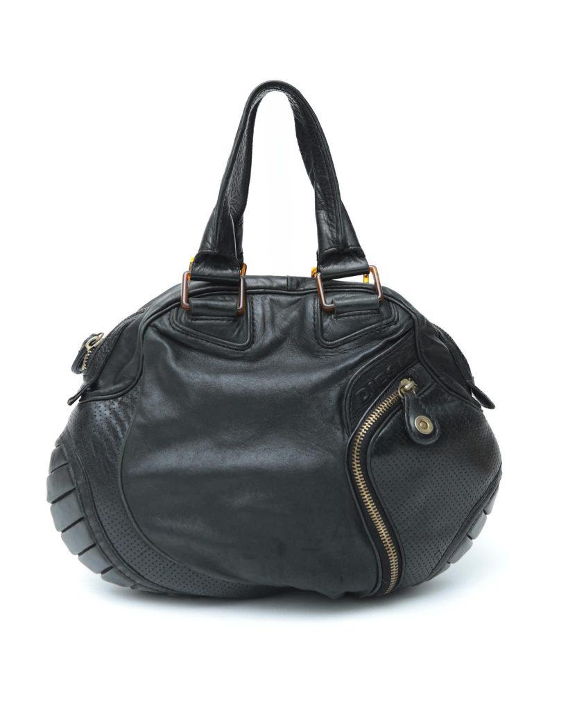 DIESEL TIRE BLACK LEATHER BAG - Anemonia