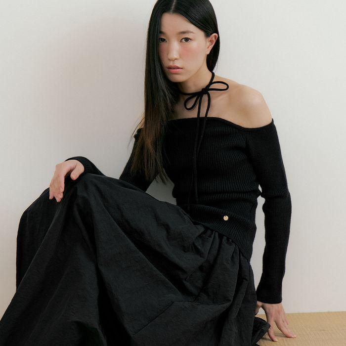 Wool Upper Strap knit (black)