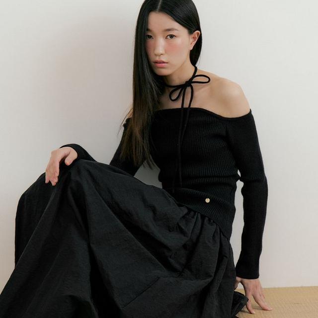 Wool Upper Strap knit (black)