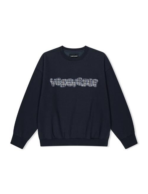 Y.E.S Checkered Logo Sweatshirt Charcoal