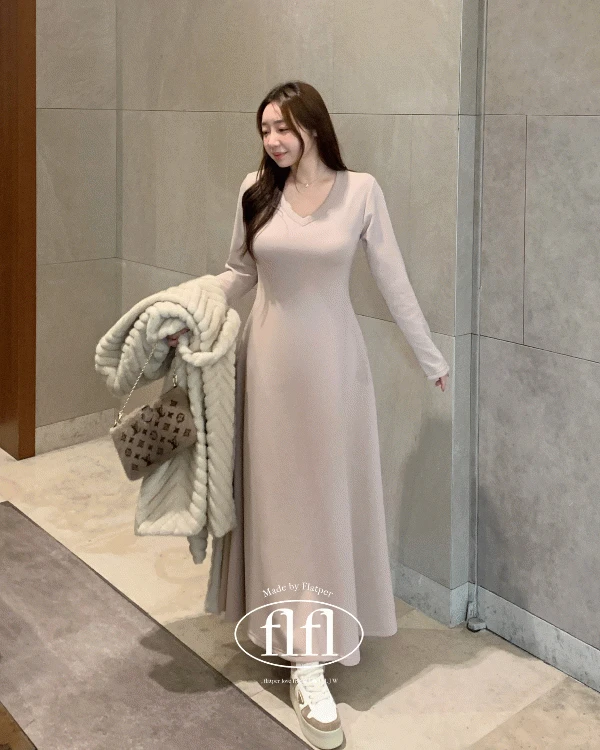 [MADE]FORM  폼2 브이넥 ver 맥시 커버핏 롱원피스 4color