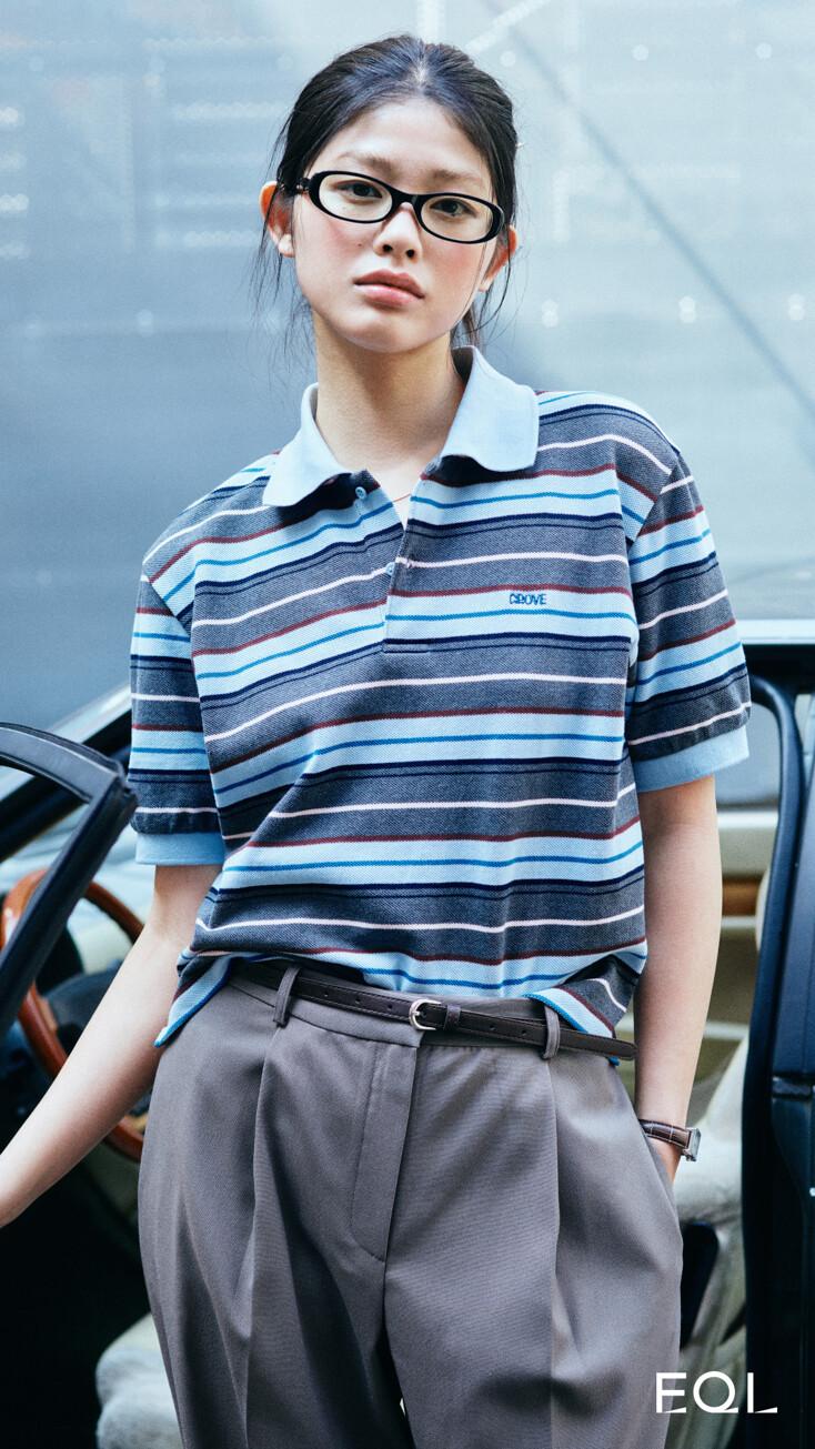 25SS CARELL STRIPE PIQUE SHIRT [BLUE]
