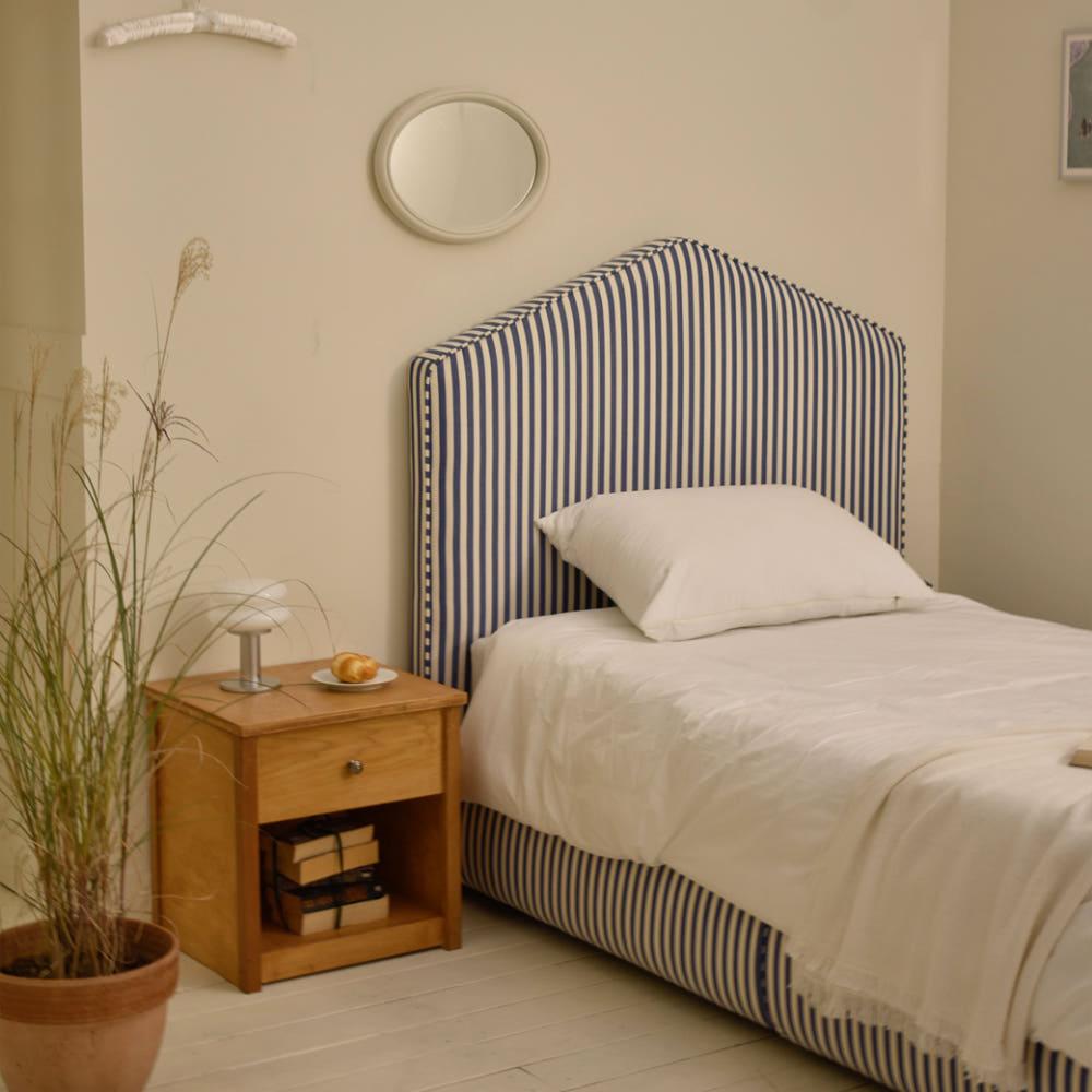 바라하우스 에벨 스트라이프 패브릭 슈퍼싱글 침대프레임 SS