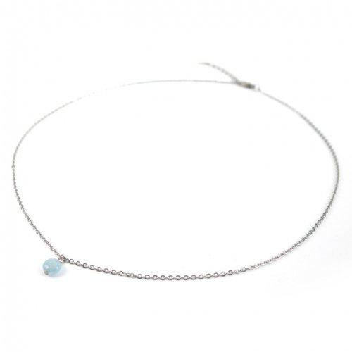 써지컬스틸 아쿠아마린 원석 목걸이 / GHMN-134