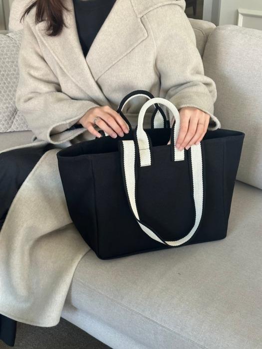 Two-tone strap bag (black)