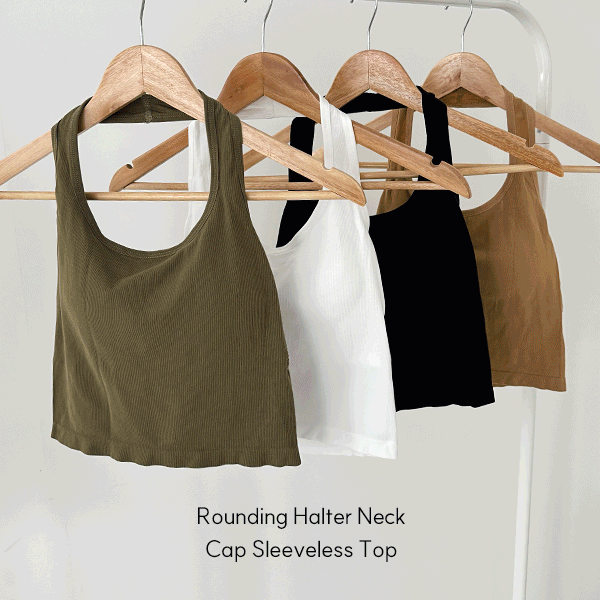 수앤수 [캡내장] 라운딩 홀터넥 캡 나시 (24C066)