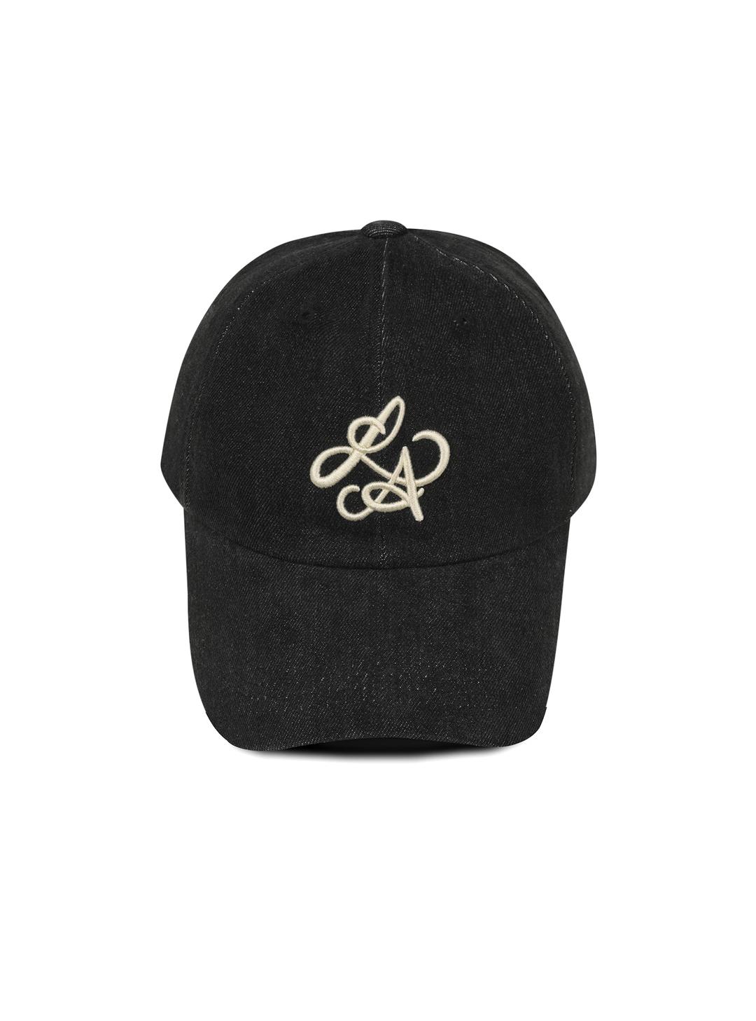 LA 로고 데님 볼캡 - 빈티지 블랙