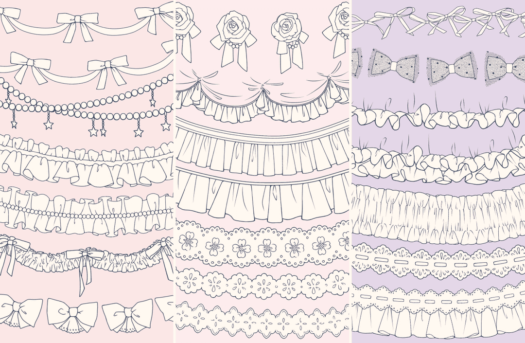 리본&프릴브러쉬세트 81종