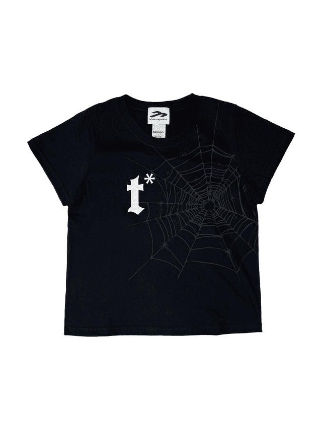 W Spider Web Tee in Black