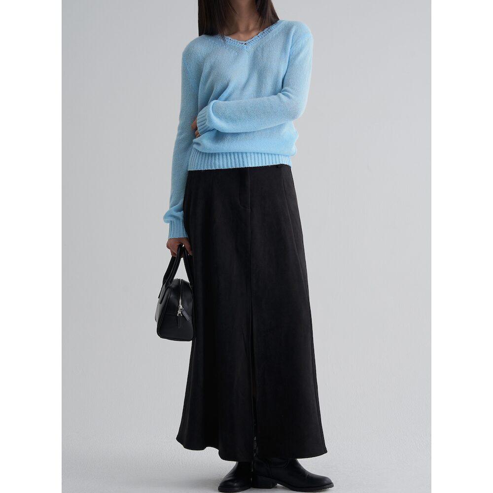 에잇세컨즈 스웨이드 풀 스커트  블랙 (125X27MB15)