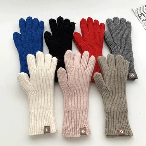 ❤️묶음할인❤️ 롱롱 울 니트 손가락 겨울 니트 골지 스마트 폰 터치 커플 방한 장갑 7color