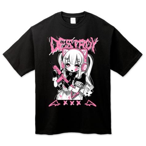 간기 마리야씨 메이드×총 9.1 온스 매그넘 웨이브 빅 실루엣 티셔츠