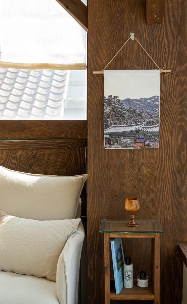 겨울도 푸른 진관사 행잉 캔버스 패브릭 포스터