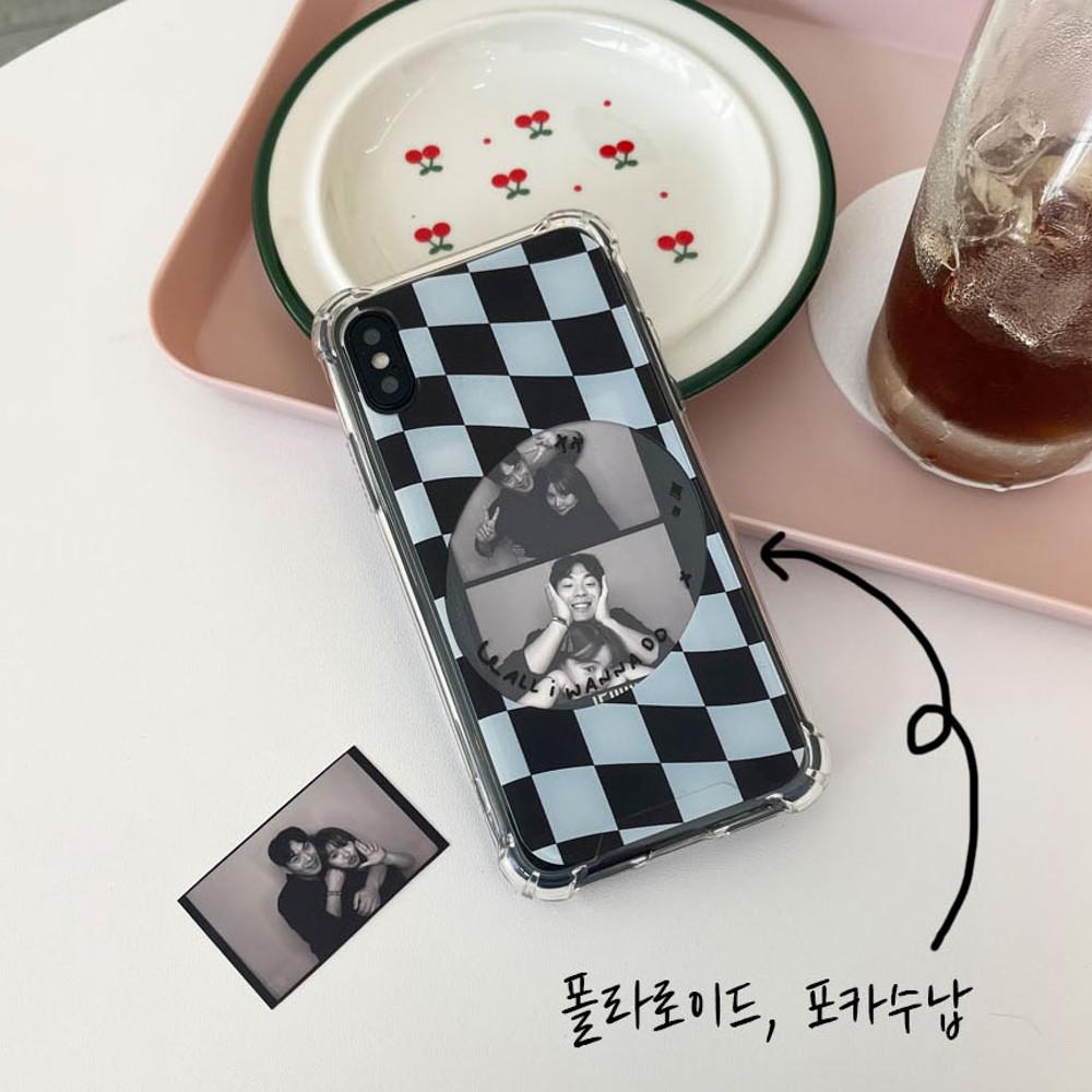 체커보드 포토 인생네컷 폴라로이드 커플 체크 실리콘 폰 케이스 [오운즈]