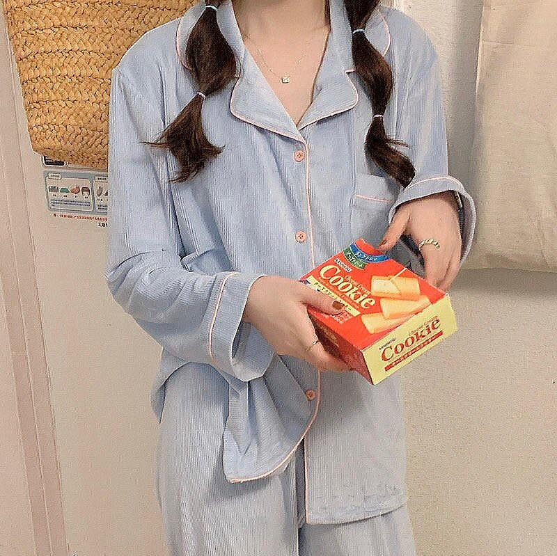 골지면 긴팔 긴바지 홈웨어 실내복 자주입는 파자마파티 우정잠옷