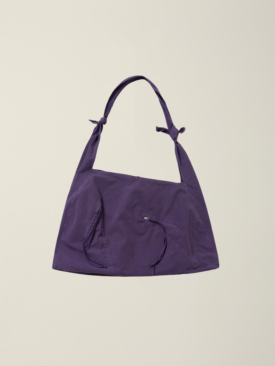 GARMENT DYED 2 WAY STRAP TOTE BAG (LARGE)  MIDNIGHT PURPLE