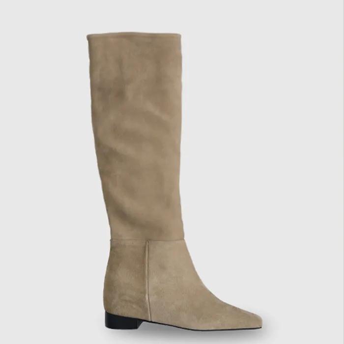 Veline Suede Boots (Sand Beige)