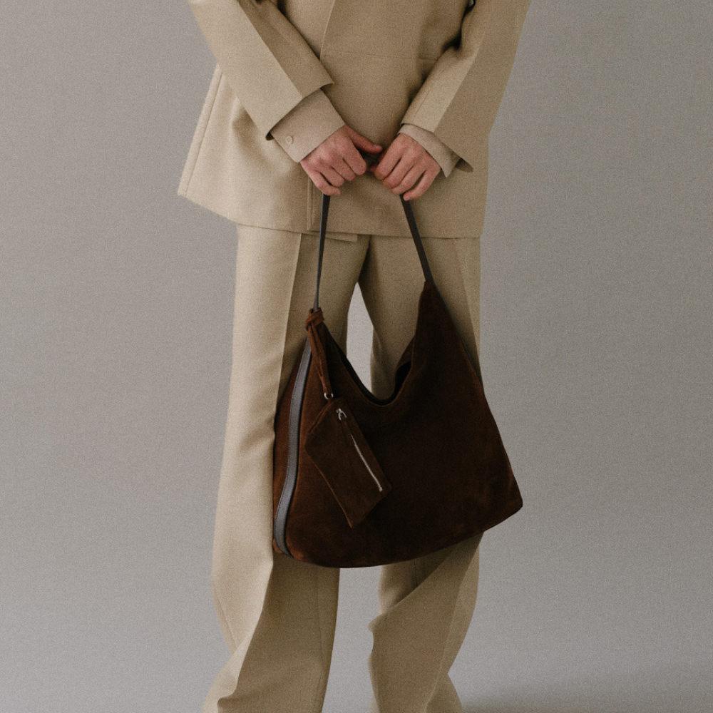 Pulpy hobo bag Suede Chestnut