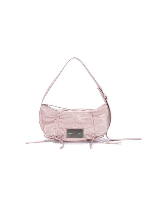 마뗑킴(MATIN KIM)  HALF SHIRRING RIBBON ROUND BAG IN PINK - 사이즈 & 후기 | 무신사