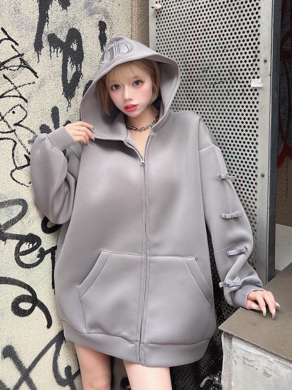 DDリボンジップパーカー