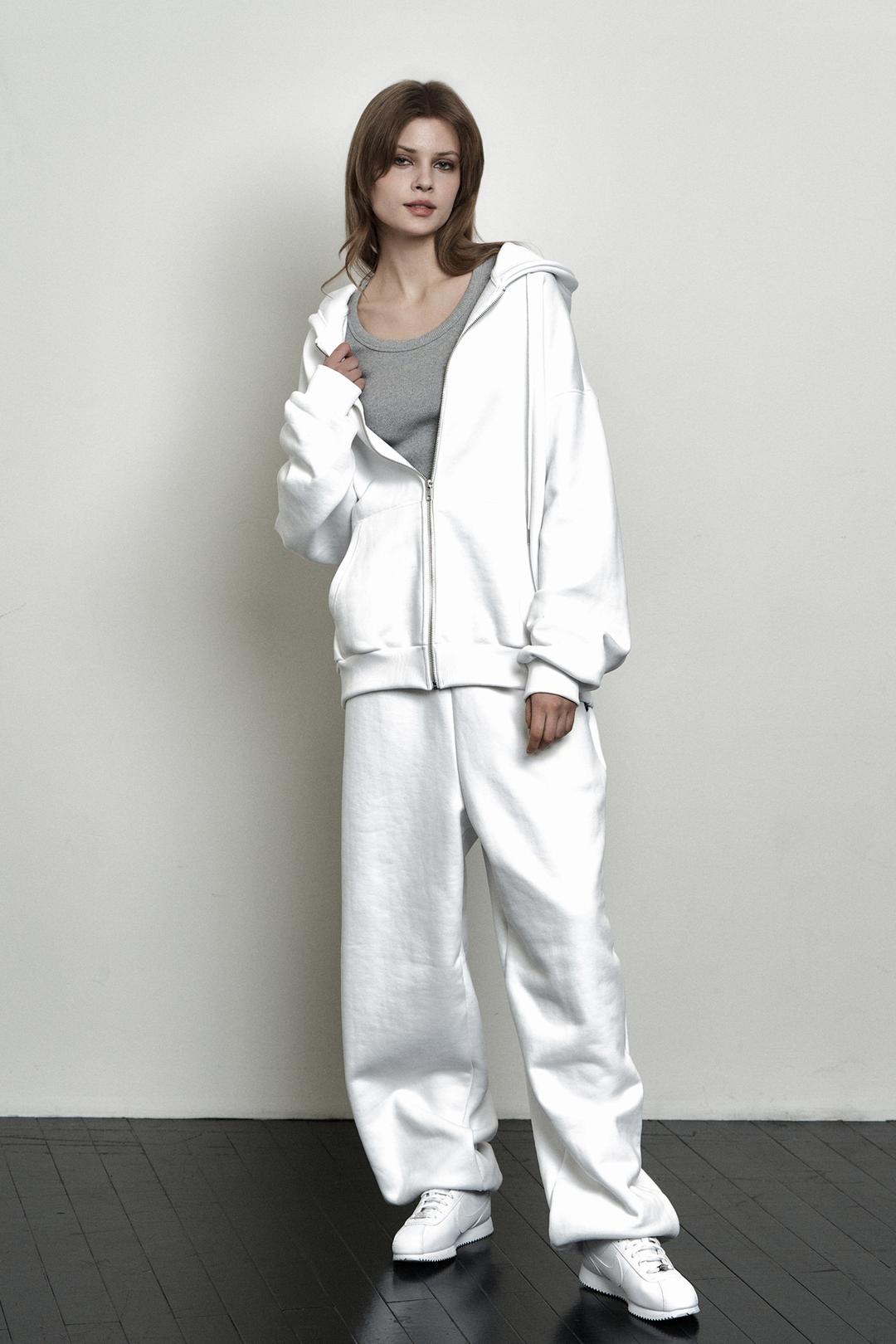 PLAIN BASIC SWEATPANTS WHITE