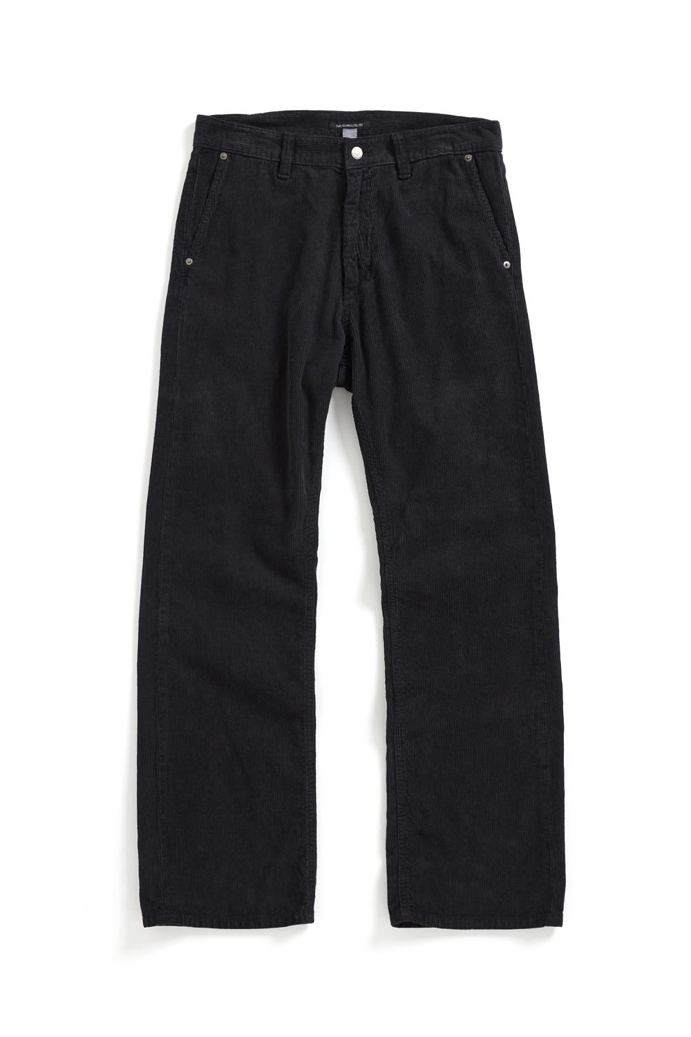 Straight Pants Corduroy Dyed Black