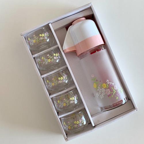 [vintage] 들꽃 냉차 글라스세트 (*세트 판매!)