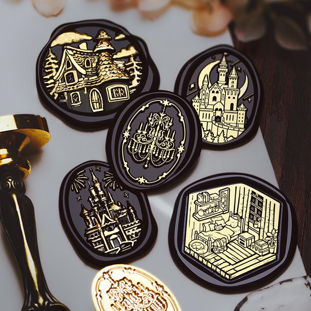 크랩서플라이 테마 스탬프vol.9 클래식 캐슬 판타지 건축물 실링왁스 실링스탬프