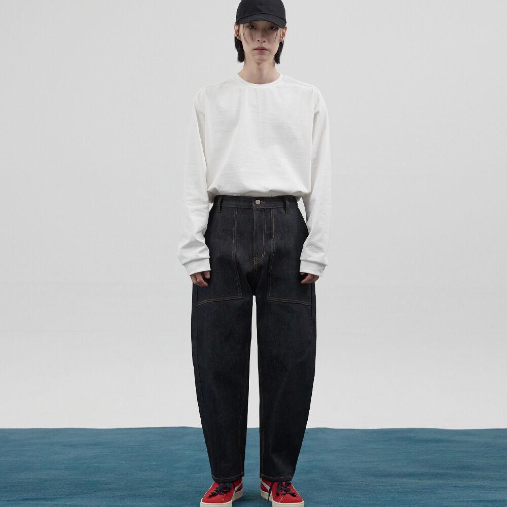 포터 커브드 팬츠 인디고