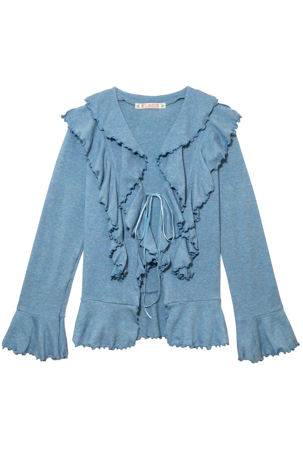 Hippie Ruffle Cardigan_BLUE