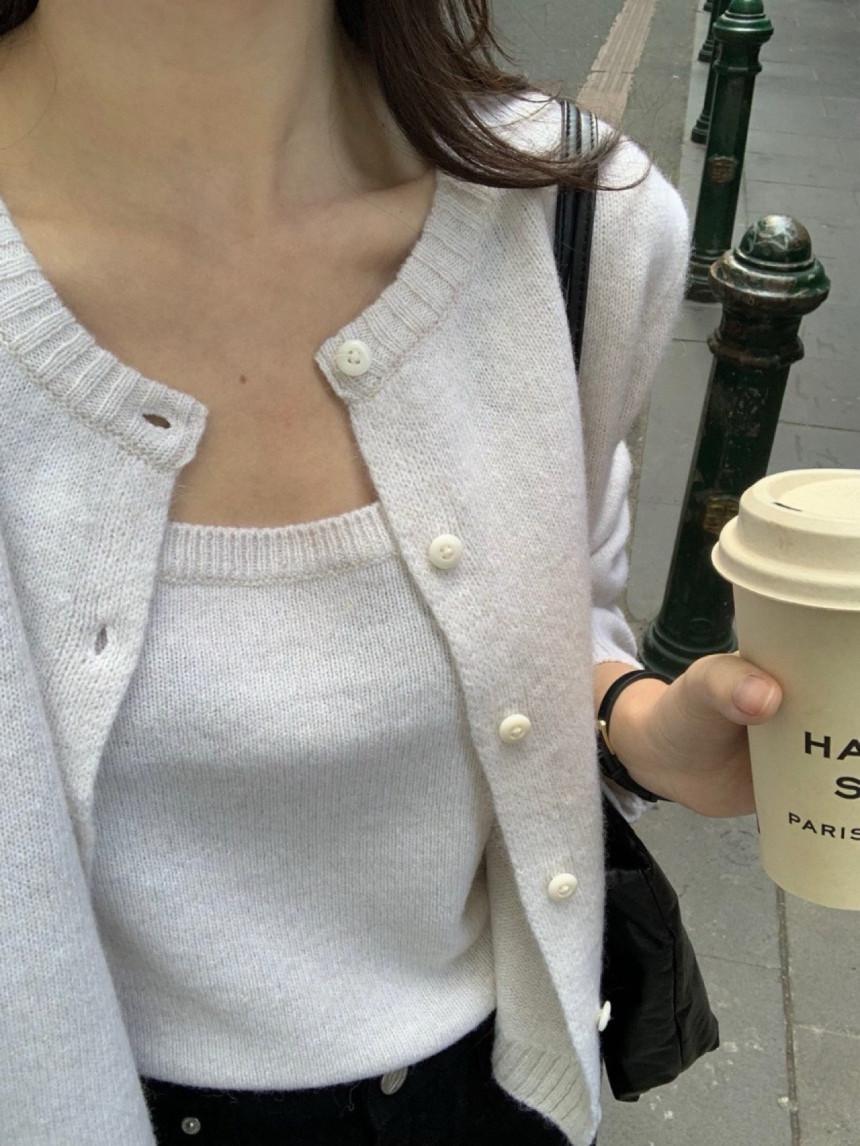 무니에트  vergamot 베르가못 레이 가디건 알파카 라운드 울 니트 cd