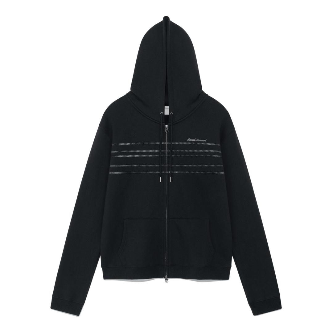TCM note hooded zip-up (black)