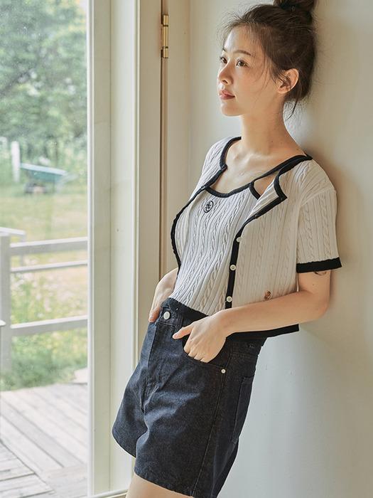 ANOETIC HALF DENIM PANTS