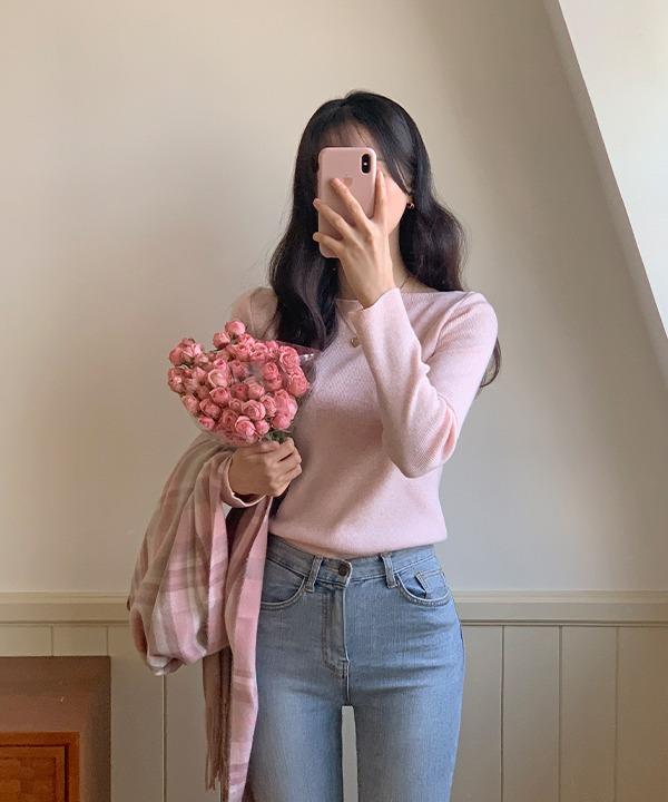 로즐리 에펠 보트넥 니트 티셔츠