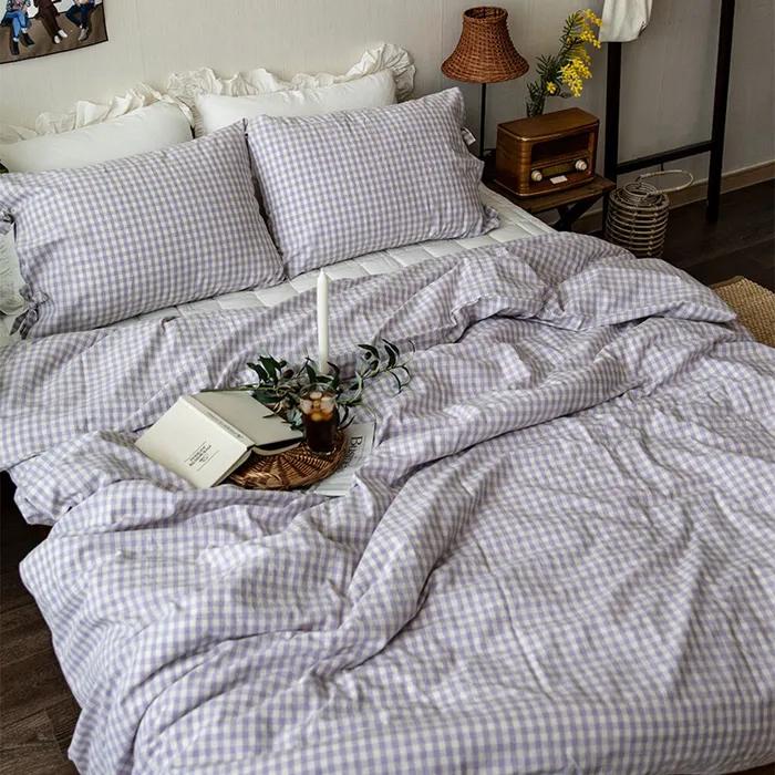 해시체크 빈티지바이올렛 사계절 이불커버세트