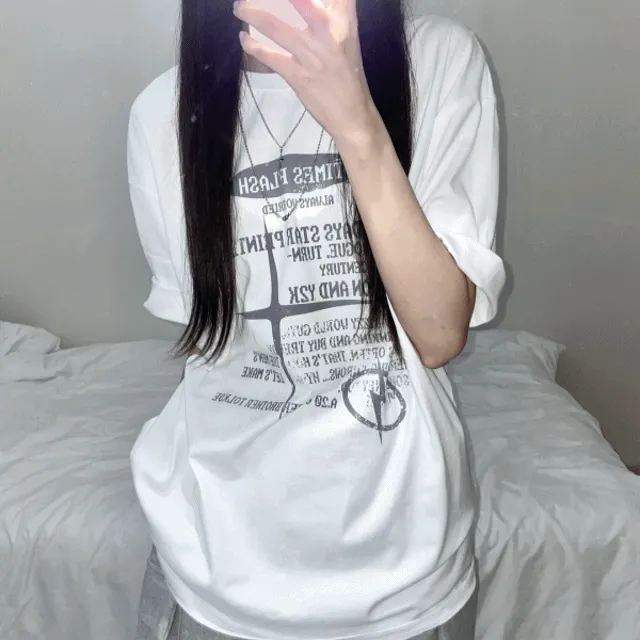 [unisex] 플래쉬 키치 오버핏 반팔티 (3color)