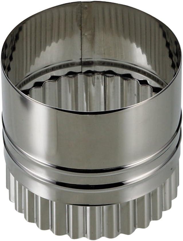 Pearl Metal EE Sweets D-4894 Stainless Steel Wave Round Die Cut Die, 2.4 inches (6 cm)