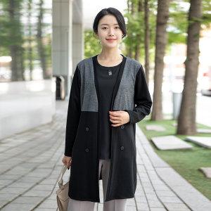 엄마옷 이중 배색 스판 가디건  VC207087 중년여성의류/50대/60대/마담/빅사이즈/할머니옷/40대/미시옷/출