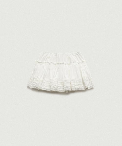 Simon Lace Ballon Skirt_White