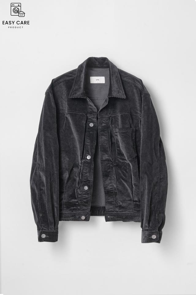 CHARCOAL YRS TYPE-1 BOIL EFFECT CORDUROY TRUCKER JACKET (ECP GARMENT PROCESS)