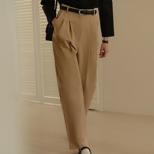 [M예약배송]Gold button classic cotton pants_Beige