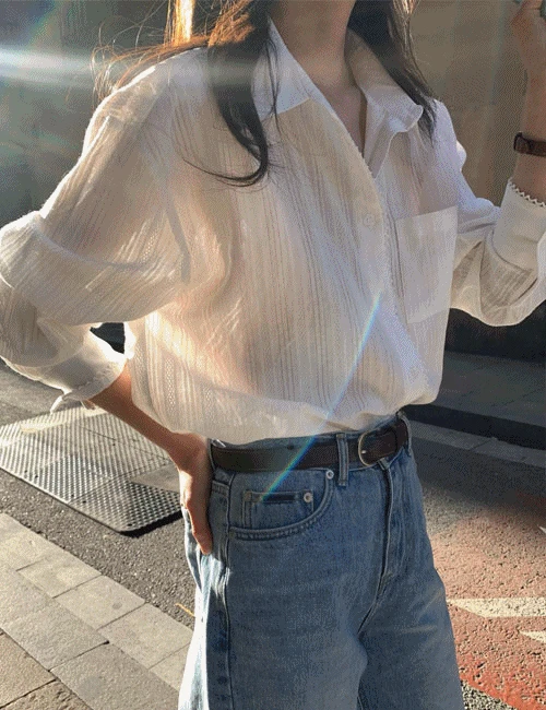 미미 레이스셔츠