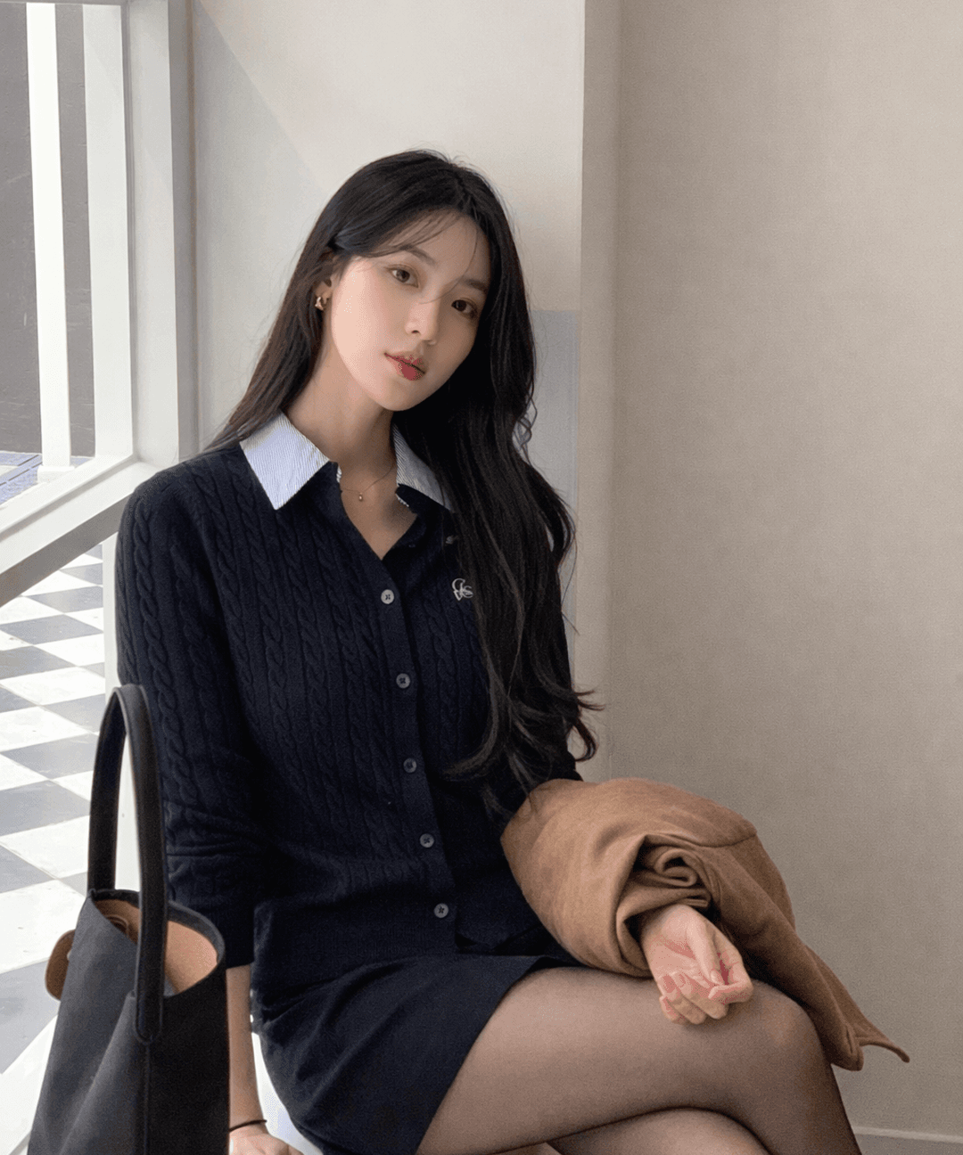 클라비스 [직진🚀] [케이블ver추가❤️] 카라 배색 니트 가디건_CVCKG1202M