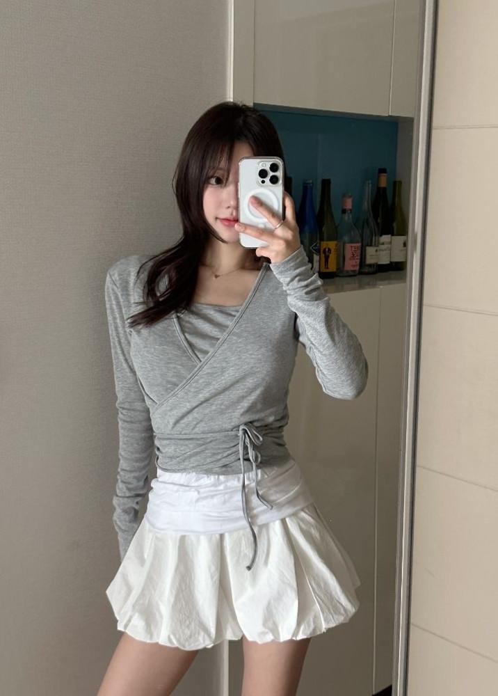 여성 반트 랩 포인트 데일리 티셔츠(3col)