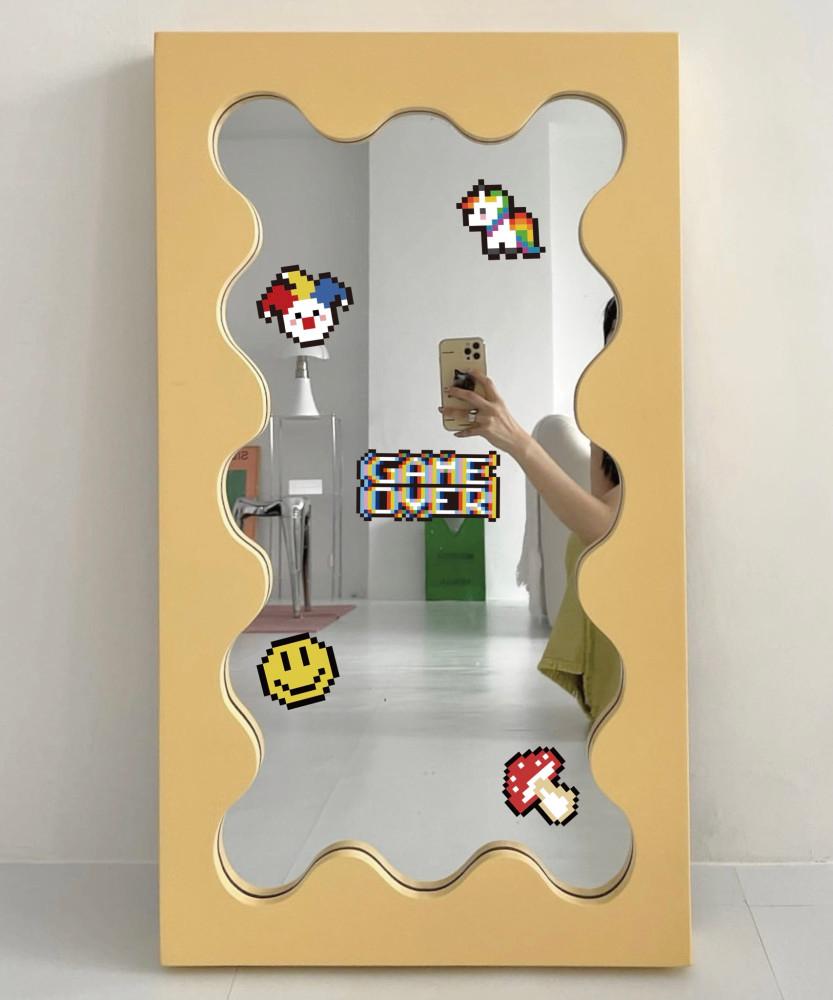 [ver12] 픽셀 키치 유리 스티커 데코 창문 유리창 카페 거울 인테리어 꾸미기